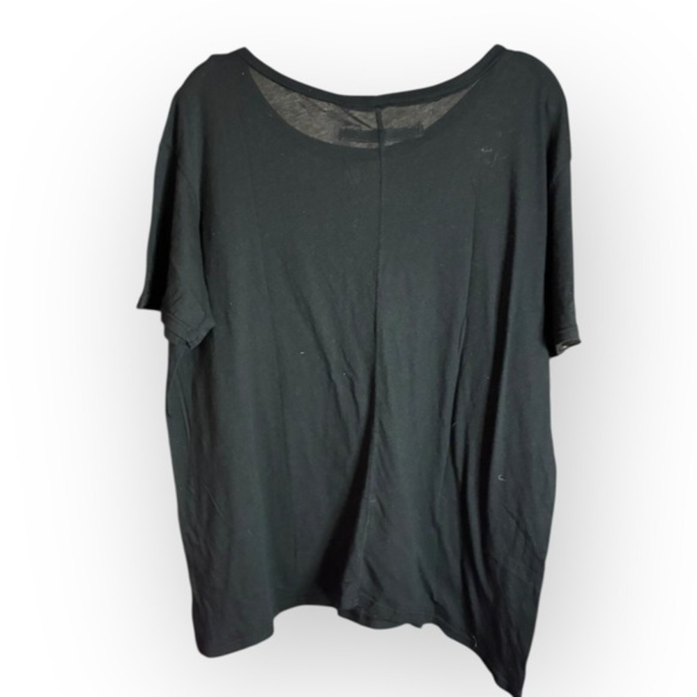 Enza Costa Black Pima Cotton Tee Relaxed‎ Fit Short Sleeve Luxe Basic Size L - Picture 2 of 8